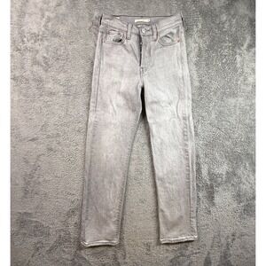 Levi's Wedgie Straight Jeans Womens 26 Gray Button Fly Premium Denim Big E